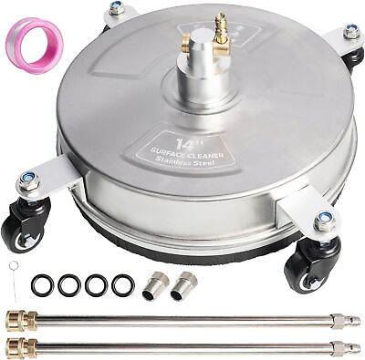 #ad 14quot; Pressure Washer Surface Cleaner Stainless Steel with 4 Wheels for Sidewalk $77.99