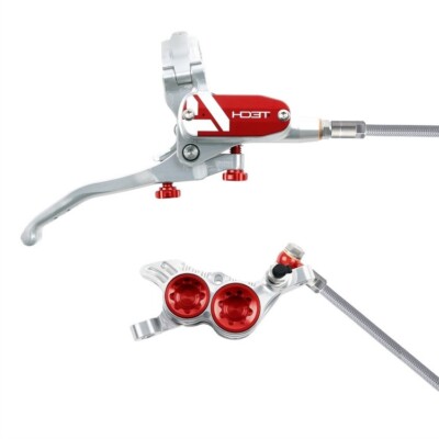 freno a disco posteriore tech 4 v4 4 pistoni rosso/argento HOFT4VSR.R HOPE freni