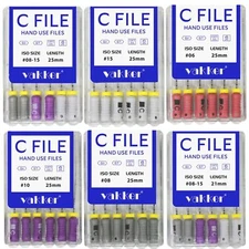 6pcs Dental Endodontic Root Canal Hand Use C Files Stainless Steel 21/25mm