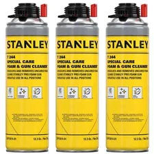Stanley T244 Polyurethane Foam & Gun Cleaner 12.3oz, 3 Pack - Gun Not Included