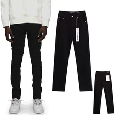Black Purple Brand Men's Personality Simplicity Black Casual Slim Fit Jeans