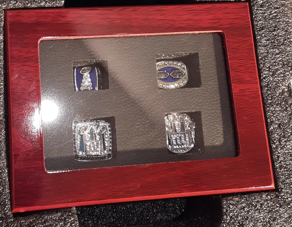 NEW YORK GIANTS 100th ANIVERSARY SEASON TICKET HOLDER BOX 4 RINGS + TICKET SET  - Image 3 of 4