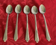 Ekco 18/8 stainless EKS19 lot of 5 ice teaspoons 7 1/2" NM polished