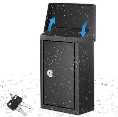 Metal Locking Mailbox Wall Mount Key Drop Mailbox for outside Suggestion Box Mon