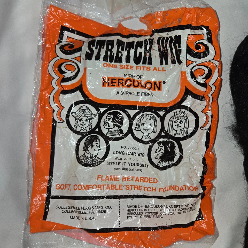 Lote de 11 piezas de máscara de peluca vintage de Halloween Ben Cooper Collegeville Foto 4 de 4