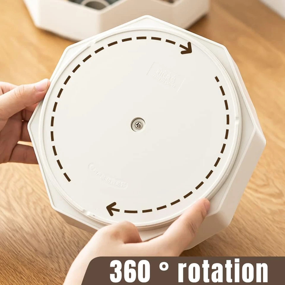 360° Drehbarer Stiftehalter Weiß – Schreibtisch Organizer 9 Fächer Große Kapazit - Bild 3 von 4
