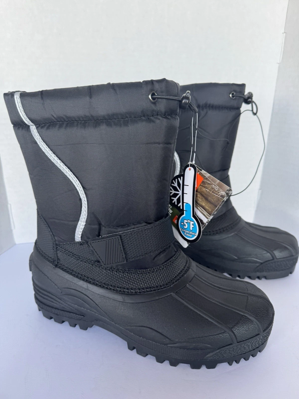 OZARK TRAIL MEN'S SZ 10M BLACK SNOW BOOTS, WATERPROOF, ADJUSTABLE, FABRIC UPPER
Opens in a new windo