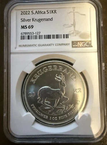 Silver 2022 South Africa S1KR Silver Krugerrand MS69 Coin NGC