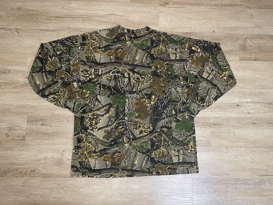 Cabelas Reclusión 3D Talla XL Camuflaje CAMO Manga Larga Caza Ventilada Camisa Foto 2 de 4
