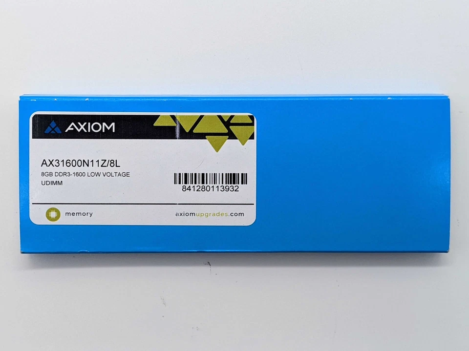 Axiom 8GB DDR3-1600 Low Voltage UDIMM - AX31600N11Z/8L Axiom 8GB DDR3-1600 Low - Image 2 of 4