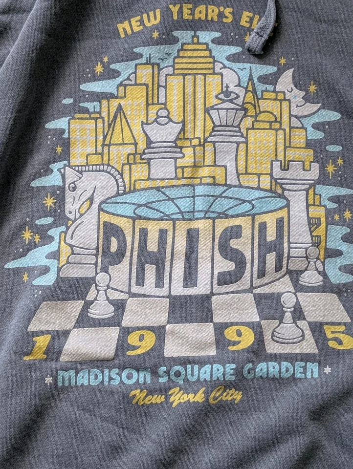 Phish Band 1995 复古麦迪逊广场花园除夕连帽衫 3XL — 第 2/3 张图片