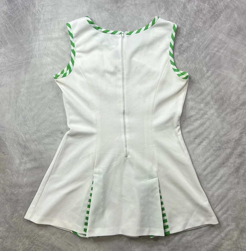 Vestido Tenis Deportivo Vintage Años 70 Lacoste Haymaker Blanco Mod Talla Pequeña Foto 2 de 4