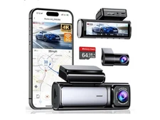 Dash Cam Cam Front and Rear, Built-in 5G WiFi GPS, 64GBSD, IPS screen , WDR,