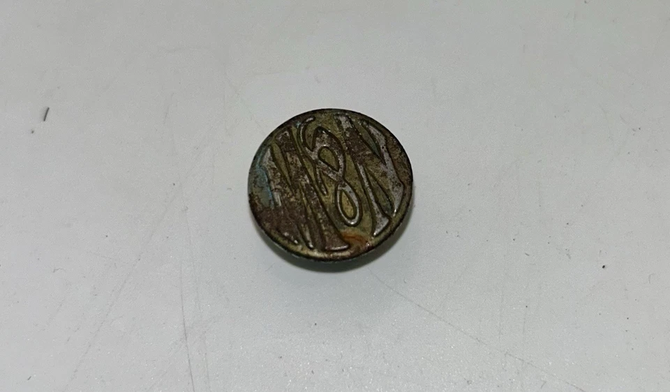 Antique Brass N&W OVERALLS Button Riveted Shank Excellent Condition - Image 2 of 4