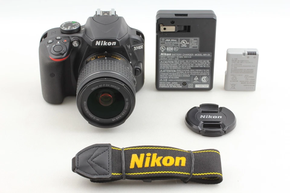 [Near MINT] Nikon D3400 Digital SLR w/ AF-P 18-55mm f/3.5-5.6 G From JAPAN - Image 2 of 4