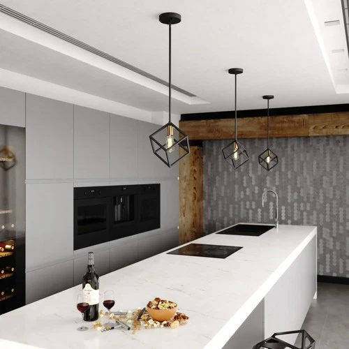 Vaxcel Lighting P0401 Deering 10"W Cube Pendant - Black - Picture 7 of 12