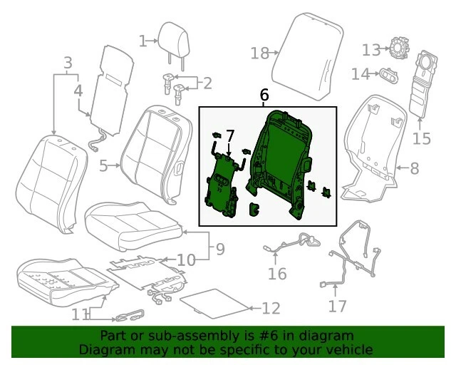 Marco trasero asiento delantero derecho OEM 71630-33200 NUEVO para Lexus ES350 ES300h 2016-2018 Foto 3 de 4