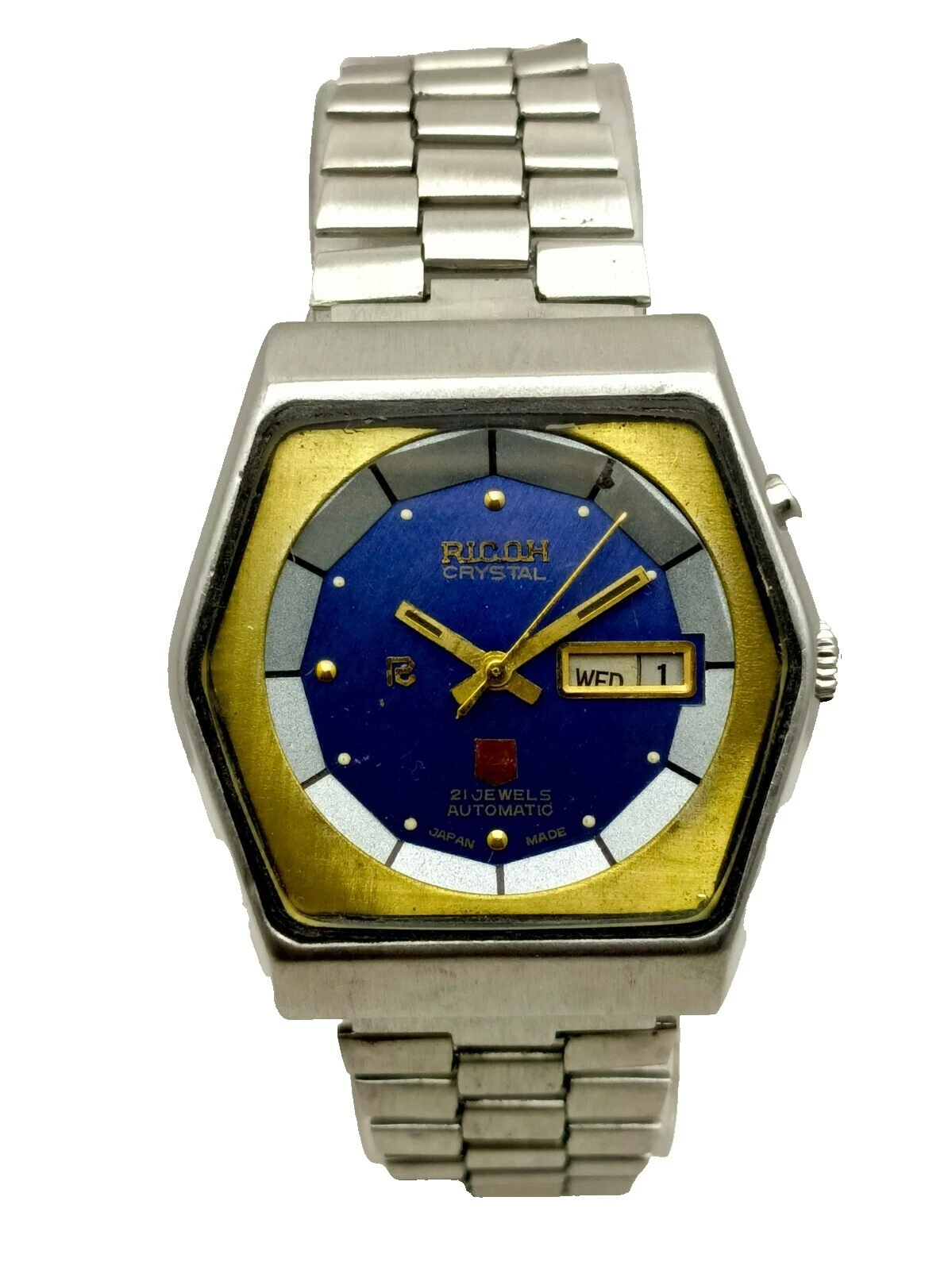 Ricoh Faux Leather Stainless Steel Case Wristwatches