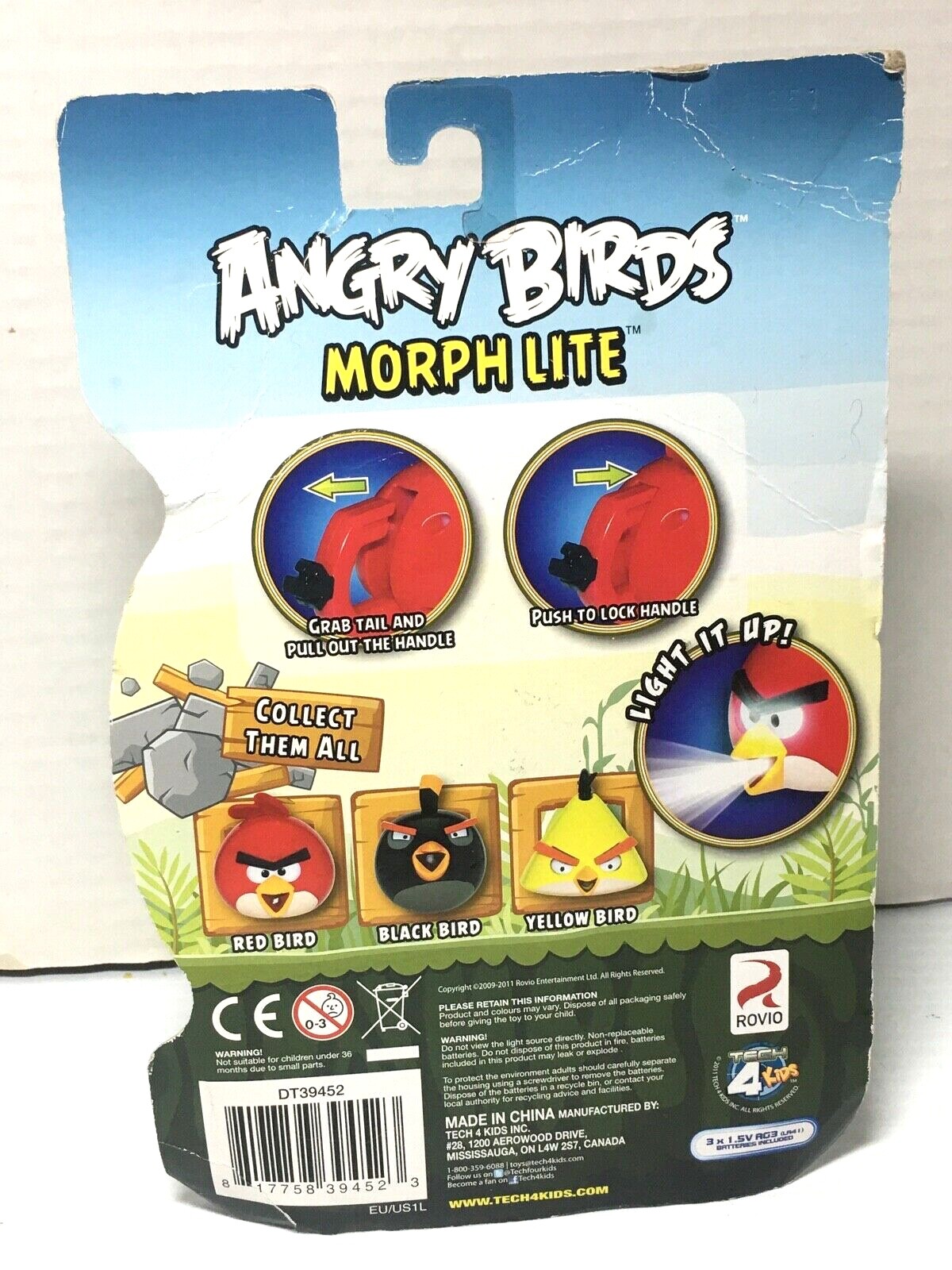  Angry Birds Lite Force Black Bird Flashlight Morph Lite Series 1 Sealed New - Picture 3 of 4