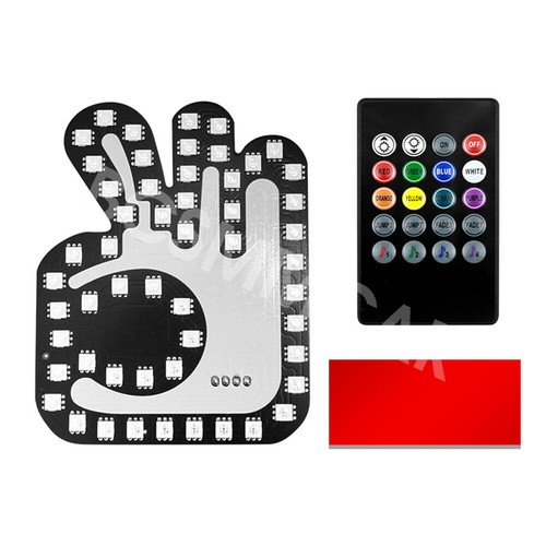 Car LED RGB OK Gesture Light Rear Windshield Warning Lamp Sign Light ...