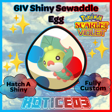 Sewaddle ✨ SHINY 6IV EGG ✨ Pokemon Scarlet & Violet ✨ TEAL MASK DLC ✨