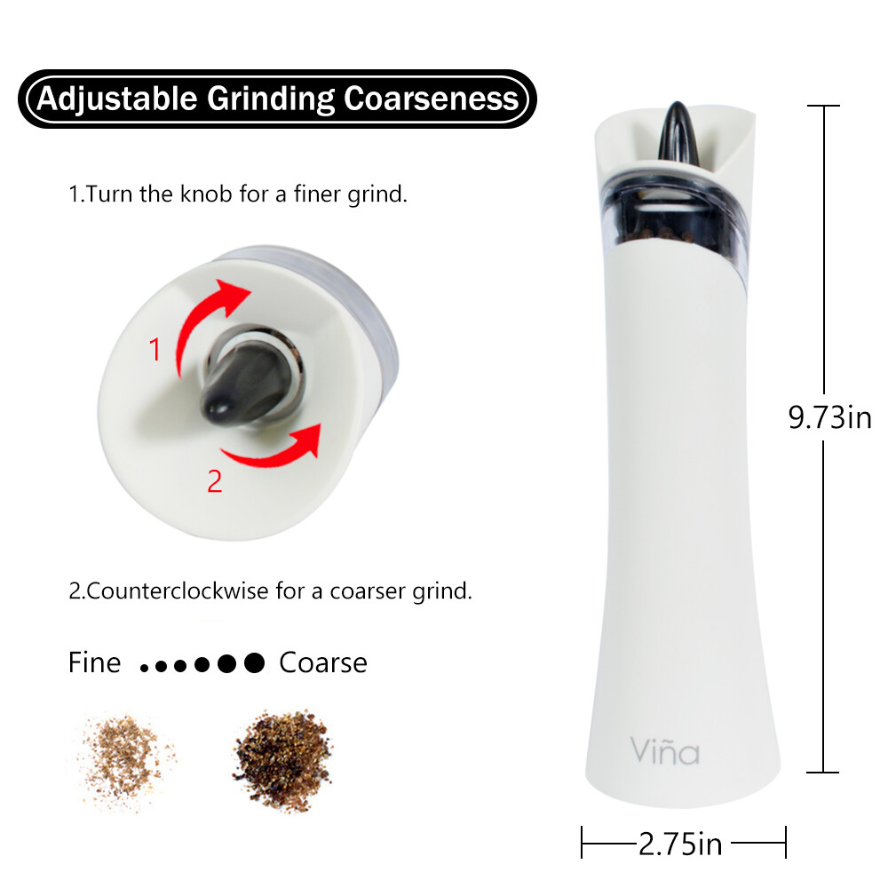Vina Automatic Gravity Salt Pepper Grinder Plastic Body 2 Electric