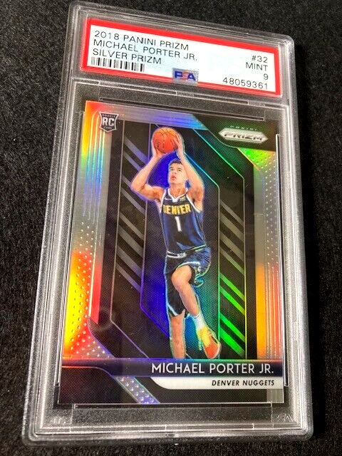 2018 Michael Porter Jr #32 Silver Prizm PSA 9 & Base PSA 10 Both