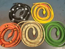 SCARY Plastic Rubber Snake Toy Scare Birds Mice Repeller Realistic Fake SET OF 3