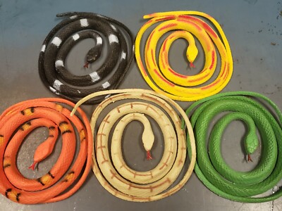 SCARY Plastic Rubber Snake Toy Scare Birds Mice Repeller Realistic Fake SET OF 3