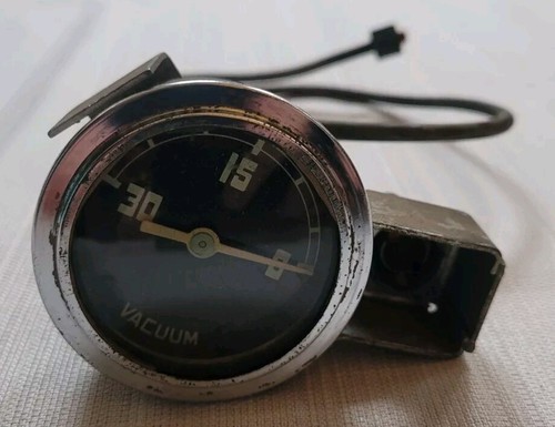 Antique Vacuum Gauge With Mounting Bracket And Light Socket Hot Rod Rat Rod
