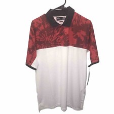 Oakley Golf Polo T Shirt Mens Size XL White Red Mountain Dye Color Block