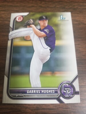 GABRIEL HUGHES 2022 1st BOWMAN DRAFT CARD #BD-151 ROCKIES (FIRST ROOKIE BASE)