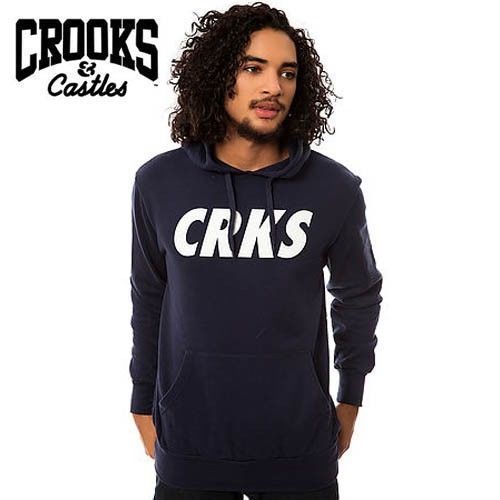 Crooks and Castles CRKS Skate Pullover Hoodie Navy L NWT NEW Streetwear - Picture 1 of 5