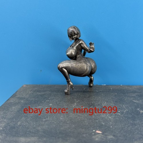 Chinese Old Bronze Copper Statue Hand Carved Sexuality Beauty Girl Figurine Gift - Picture 3 of 11