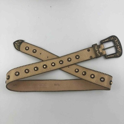 LEATHEROCK Gold Swarovski Crystal Embellished Leather Belt  display picture 1