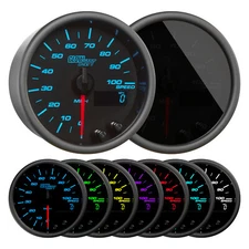 GlowShift 3-3/8" 85mm 100 MPH Speedometer In-Dash Gauge Kit Tinted 7 Color