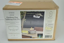 10" Round Pipestone Patio Tabletop Fireplace, Gray, Threshold, New