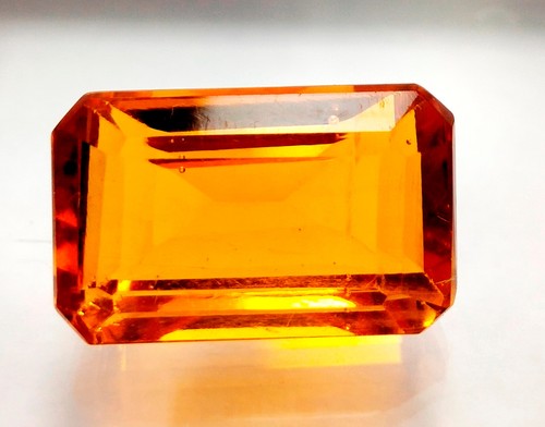 Yellow Color Citrine Lab-Created Glass Loose Gemstone Emerald Cut - Picture 6 of 20