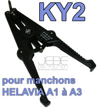 Pince à manchonner KY2 évite la déchirure des manchons HELAVIA A1 à A3 jusqu'à Ø 9mm