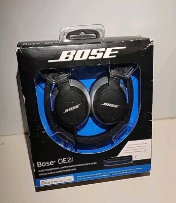 Bose OE2i Audio Wired Headphones Collapsible Headband Case Remote Mic NEW