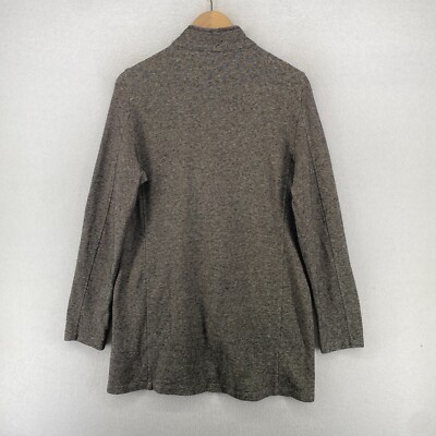 EILEEN FISHER Jacket S Cozy Hemp Organic Cotton Microstripe Full 
