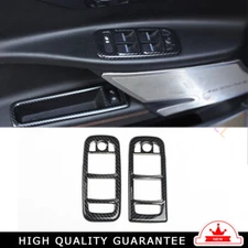 Glass Window Lifting Lock Panel Trim 2PCS For Jaguar XEL 2018-2019 Carbon Fiber