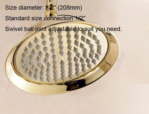 Gold Color Brass Shower Head / Shower Arm / Shower Hose / shower Bracket msh09 - Picture 19 of 43