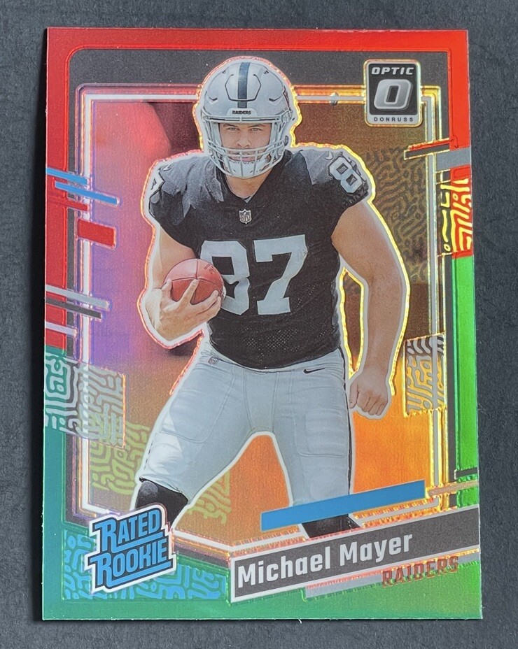 2023 Donruss Michael Mayer Rated Rookie Red & Green Prizm Optic Preview RC #361