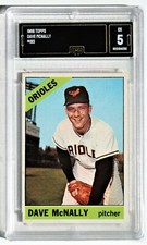 1966 TOPPS BASEBALL CARD #193 DAVE McNALLY / ORIOLES  GRADED 5 - EX