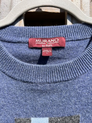 Maglione Murano by Raffi 100% Lana Colore Blu Blocco Uomo L - Foto 4 di 7