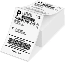 Phomemo Shipping Labels - Packs of 500 4X6 Per Fan-Fold Label Compatible with...