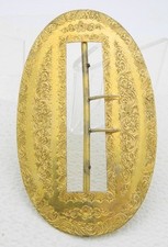 Art Nouveau Brass Ornate Embossed Filigree Floral Belt Buckle