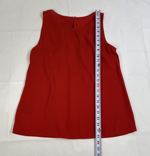 NWT Women's Kenneth Cole Reaction Red Sleeveless Ruffle Tank Top Shirt Medium! - Picture 9 of 10