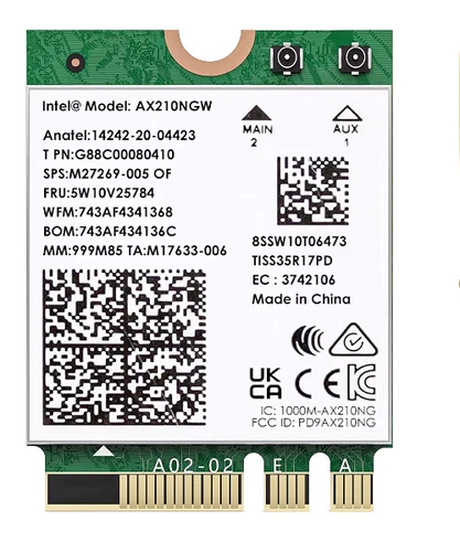 WiFi 6E Wireless Card Intel AX210 Tri-Band 5400Mbps Network Adapter Bluetooth5.3